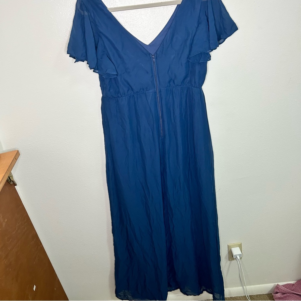 Birdy Grey blue ruffle sleeve bridesmaids dress - Picture 2 of 6
